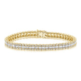 14k Gold & Baguette Diamond Tennis Bracelet - 4.04ct