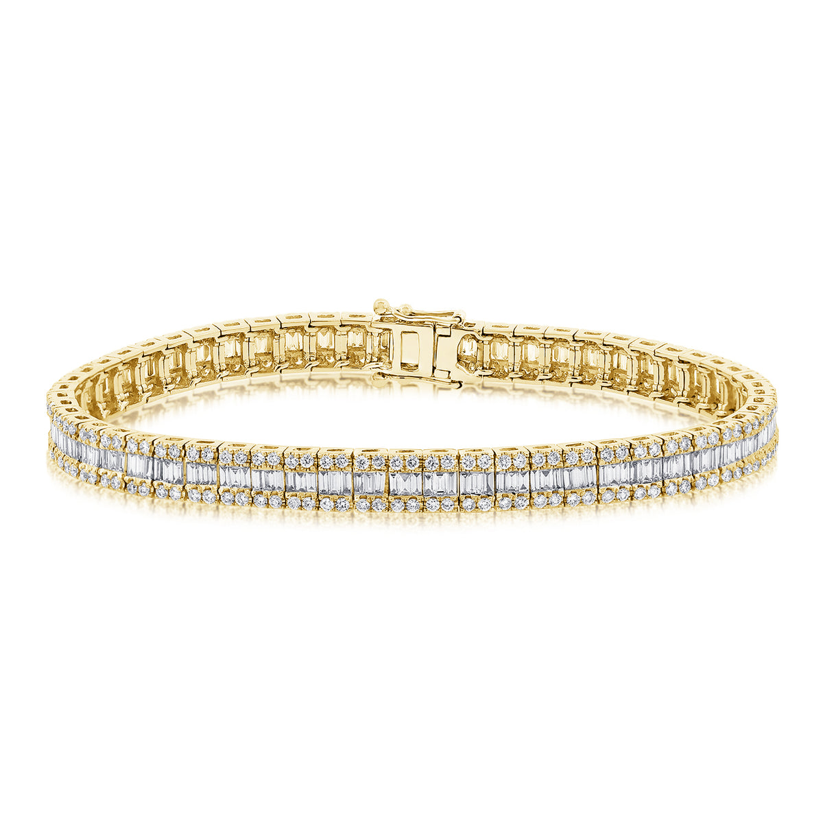 14k Gold & Baguette Diamond Tennis Bracelet – Sabrina Design