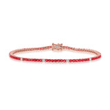 14k Gold, Ruby & Diamond Tennis Bracelet