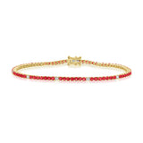 14k Gold, Ruby & Diamond Tennis Bracelet