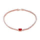 14K Gold Ruby & Diamond Tennis Bracelet