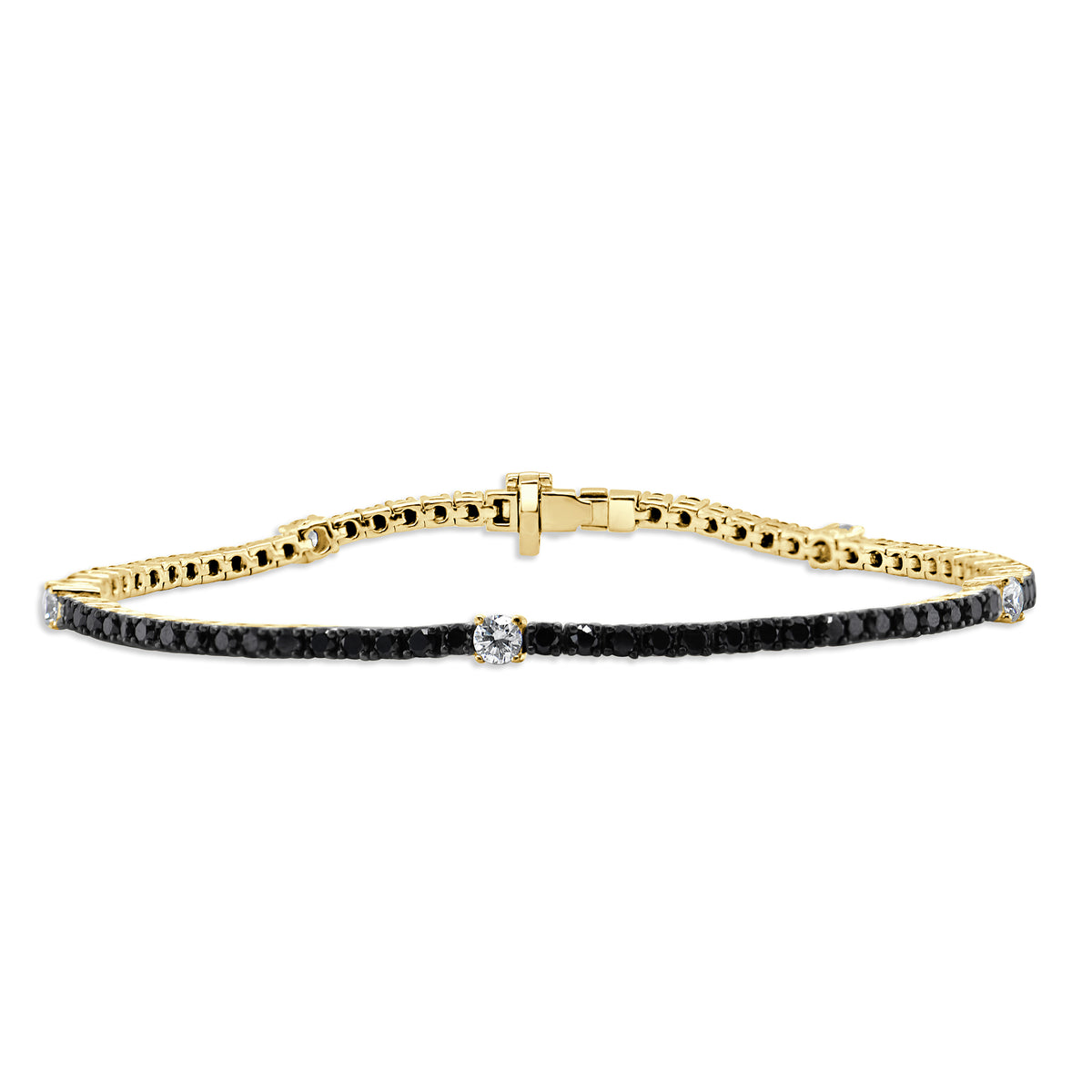 14k Gold Black Tennis Bracelet – Sabrina Design