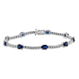 14K Gold, Blue Sapphire & Diamond Station Tennis Bracelet