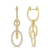 14k Gold & Diamond Link Drop Earrings- 0.67 ct.