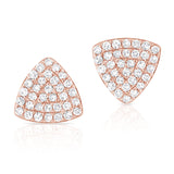 14k Gold & Diamond Triangle Stud Earrings - 0.16ct