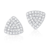 14k Gold & Diamond Triangle Stud Earrings - 0.16ct