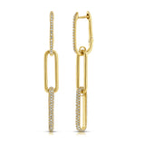 14k Gold & Diamond Paperclip Link Earrings - 0.60ct