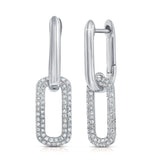 14k Gold & Diamond Paperclip Link Earrings - 0.34ct