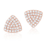 14k Gold & Diamond Triangle Stud Earrings - 0.18ct