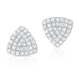 14k Gold & Diamond Triangle Stud Earrings - 0.18ct