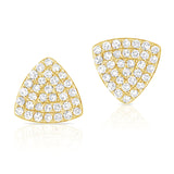 14k Gold & Diamond Triangle Stud Earrings - 0.18ct