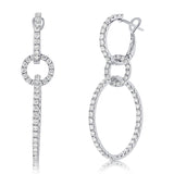 14K Gold & Diamond Dangle Link Earrings - 2.70ct