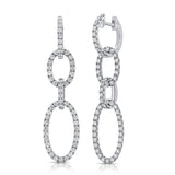 14k Gold & Diamond Oval Link Drop Earrings - 2.55ct