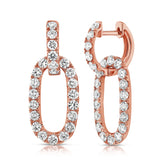 14k Gold & Diamond Link Earrings-2.4 ct.