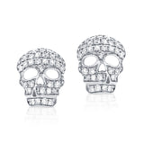 14k Gold & Diamond Skull Stud Earrings - 0.20ct