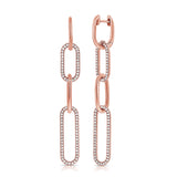 14k Gold & Diamond Paperclip Link Earrings - 0.51ct