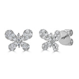 14k Gold & Diamond Butterfly Stud Earrings - 0.46ct