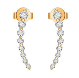 14k Gold & Diamond Ear Climber Earrings - 0.29ct