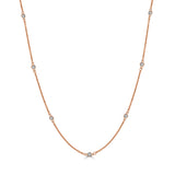 14k Gold & Diamond Station Necklace - 0.50ct