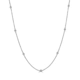 14k Gold & Diamond Station Necklace - 0.50ct