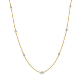 14k Gold & Diamond Station Necklace - 0.50ct