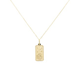 14k Gold Zodiac Dog Tag Necklace