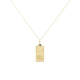 14k Gold Zodiac Dog Tag Necklace