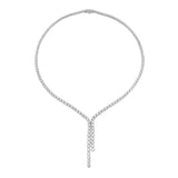 18k Gold & Diamond Lariat Tennis Necklace - 6.53ct