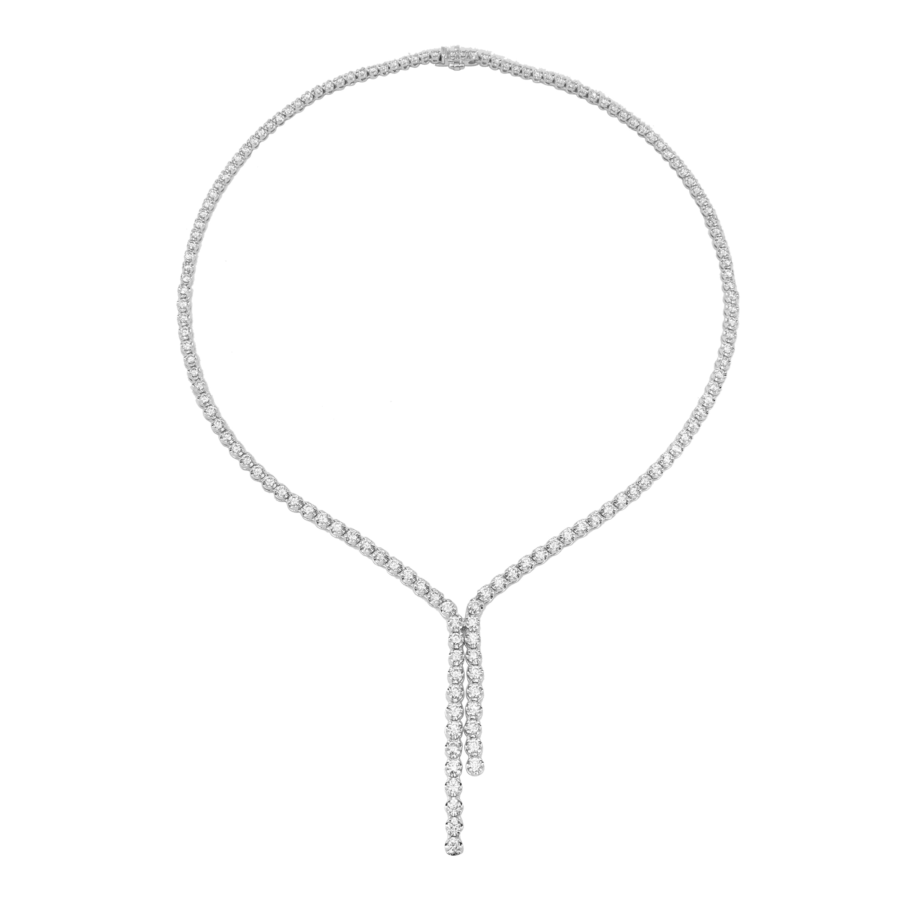 Diamond Lariat Tennis Necklace — Salvatore & Co.