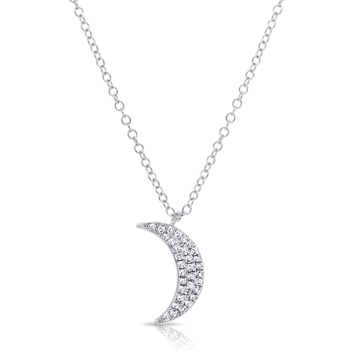 14k Gold & Diamond Moon Necklace - 0.10ct