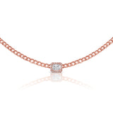 14K Gold & Baguette Diamond Curb Link Necklace - 0.14ct