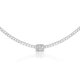 14K Gold & Baguette Diamond Curb Link Necklace - 0.14ct