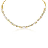 14k Gold Diamond Herringbone Necklace - 4.81ct