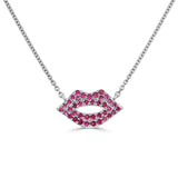 14K Gold & Ruby Lips Pendant - 0.30ct