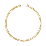 14K Gold & Diamond Curb Link Necklace - 1.40ct
