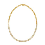 14K Gold & Diamond Curb Link Necklace - 1.90ct