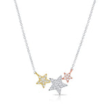 14K Gold Two-Tone Diamond Star Necklace