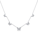 14k Gold & Diamond Station Butterfly Necklace - 0.51ct
