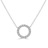 14k Gold & Diamond Open Circle Necklace - 0.58ct