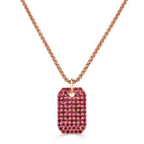 14K Gold & Ruby Dog Tag Necklace - 1.73ct