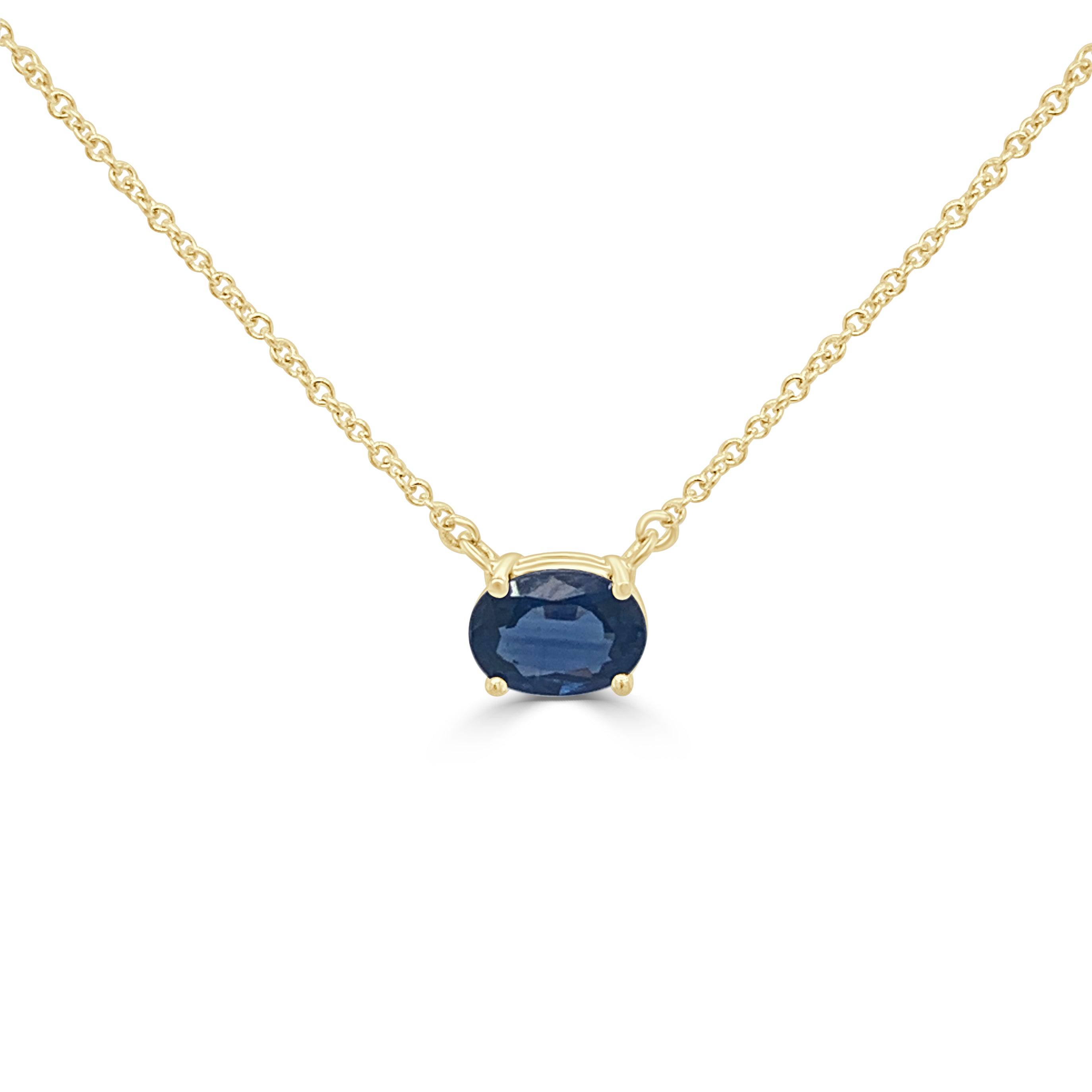 Yellow gold and Ceylon sapphire necklace - Soler-Cabot