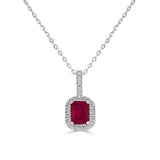 14K Gold, Diamond & Ruby Octagon Pendant