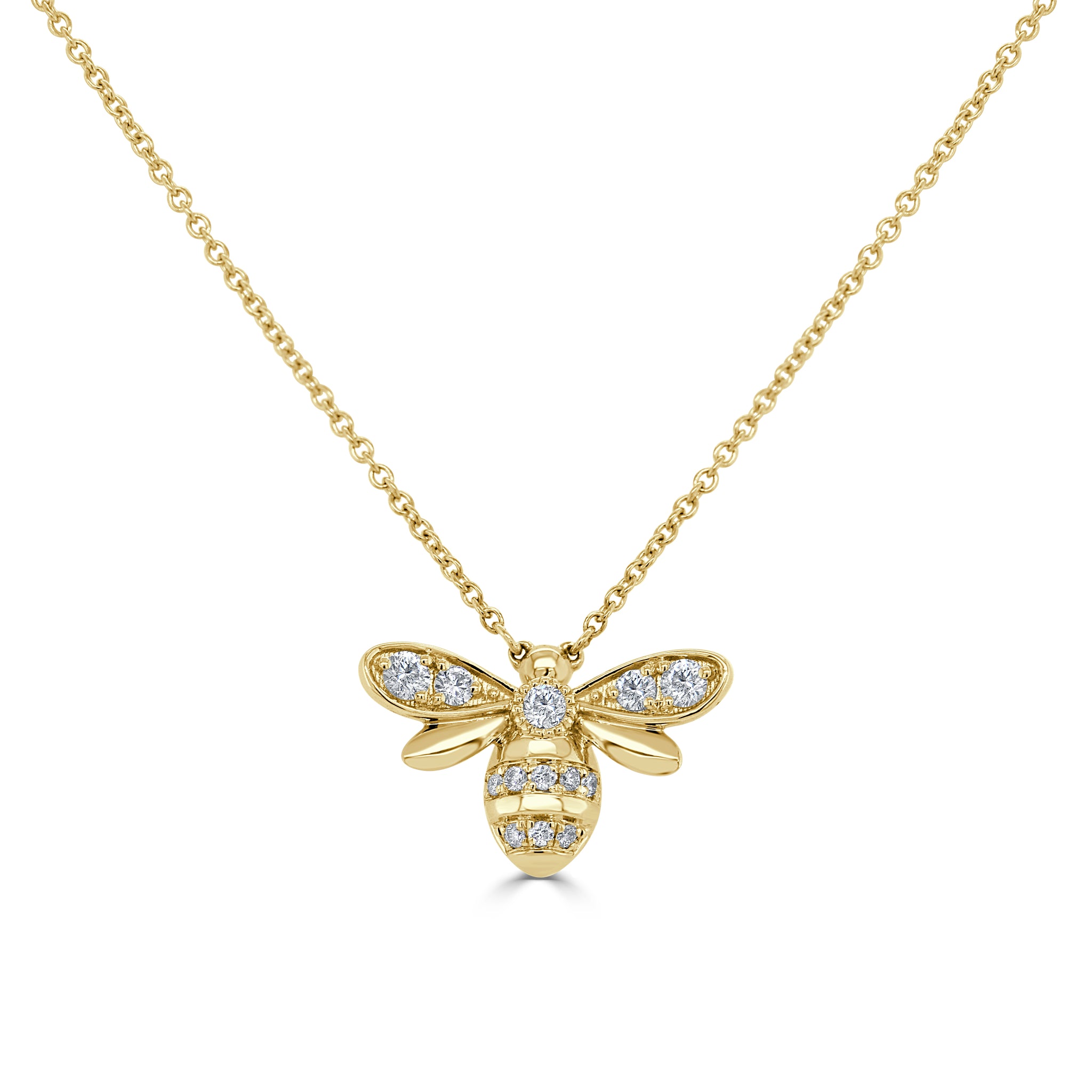 14k Gold Ruby & Diamond Bumble Bee Necklace – Sabrina Design