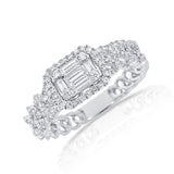 14k Gold & Baguette Diamond Link Ring - 0.41ct