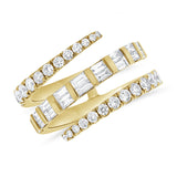 14K Gold Diamond Baguette Wrap Ring - 1.10ct