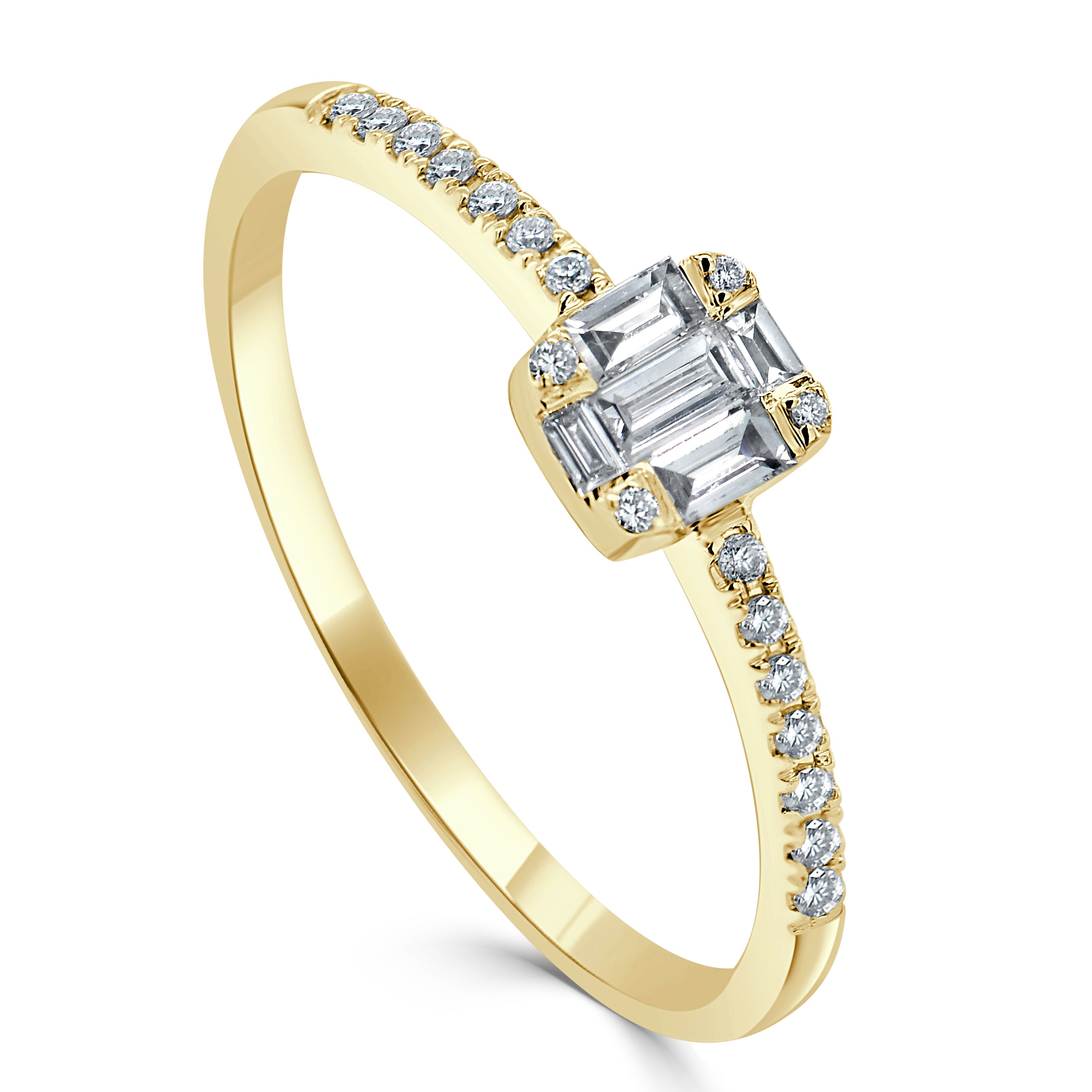 14K Gold & Baguette Diamond Ring - 0.21ct