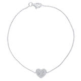 14k Gold & Diamond Heart Bracelet-D0.16