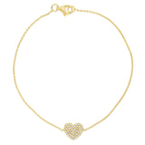 14k Gold & Diamond Heart Bracelet-D0.16