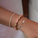 14K Gold & Color Enamel Link Bracelet